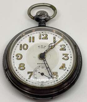 42203 Eterna Travel Pocket Watch With Alarm / Swiss Does Not Run