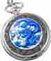 Wp124 Etime2u Mens Quartz Vintage Blue Dragon Enamel Ceramic Steampunk Silver Pocket