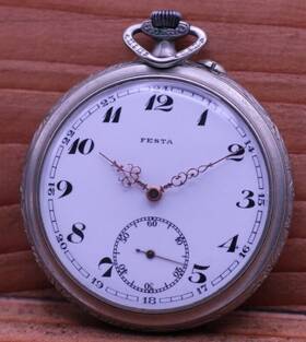 6717 Festa Cal. 10j Mens Pocket Watch Remontoir Cylindre 50.1mm For Repair Gb