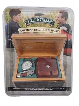 Field & Stream F150pktdk Vintage And Japanese Pocket Watch With Knife Holster In Box - New