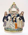 Figurine 3 Staffordshire Graces Porcelain Watch Unusual Antique Holder Pocket