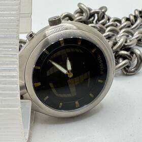 Jr-8145 Fossil Big Tic Analog Pocket Watch Men Digital Second Steel New Battery