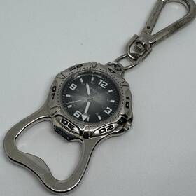 Ml-9232001 Fossil Pocket Watch Men Silver Snap-on Quartz Bottle Opener New Batte