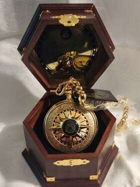 8798 Franklin Mint Cutty Sark Nautical Watch Pocket And Wood Box