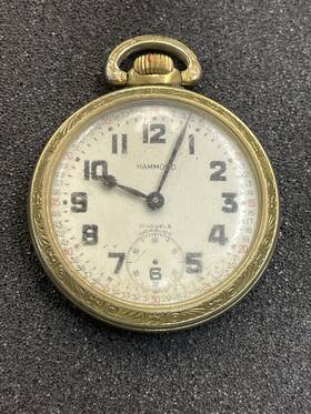 Tj1071 Gallet Unitas 431 Hammond Pocket Watch For Part Or Repair