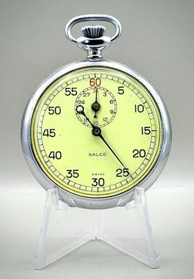 3364r Galot / Jules & Racine Co. Vintage Galco And 7 Jewels Swiss Made Pocket Stopwatch Working
