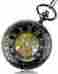 Gem001 Tirio Steampunk Pocket Watch Pendant Roman Number Half Hunter Antiqued Silver 600489803019