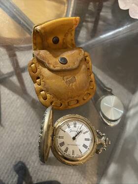 C1970 Geneva Vintage Antimagnetic Pocket Watch Hunting Scene 1970s Read