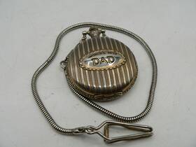 G304pktdad Geneva Mens Round Quartz Inch Worlds Best Dad Pocket Watch With Metallic Chain
