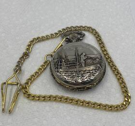 G306pktdh Geneva Vintage Antimagnetic 1 Jewel Pocket Watch Fishing On Boat New Battery