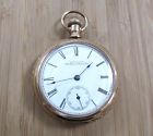 4-e6106 Gold Full Case Filled Watch 1893 Waltham Hunter Antique Pocket
