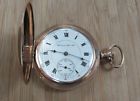 7-e6191 Gold Case Year 1908 Pocket Watch 20 Hampden 17- Dueber Filled Grand