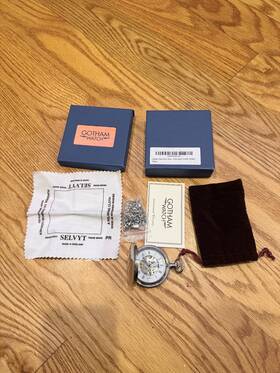 Gwc14038sa Gotham Gwc18806s Silver-tone Double Hunter Mechanical Pocket Watch 17 Jewel