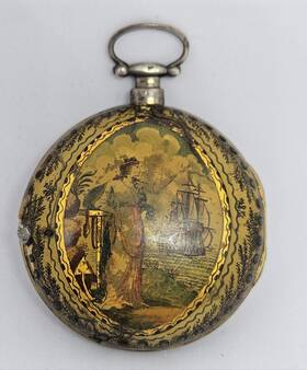 1780-1810 Graham London Verge-fusee Pocket Watch Enamel Case Rare 1790