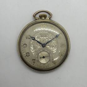 3024462 Gruen Pocket Watch Guild Cal. 716 14k Factory Green Gold Filled Case Runs