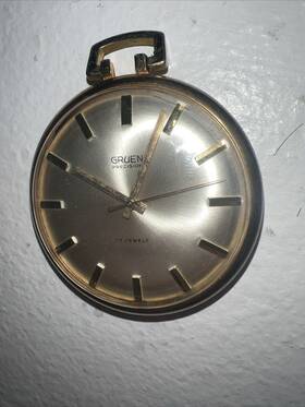 505-5012 Gruen Precision Pocket Watch 17 Jewel Dial 38mm