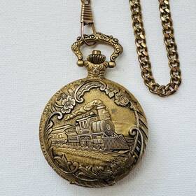 Gem3207 Gruen Vintage Embassy Green Dial Day/date Mens Gold Train Pocket Watch