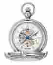 Gwc14062s Gotham Mens Silver-tone Photo Insert Skeleton Pocket Watch With Built-in Stand