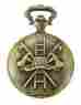 Gwc14084g Gotham Mens Antiqued Bronze-tone Fire Fighter Day-date Quartz Pocket Watch