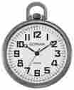 Gwc15022b Gotham Mens Gun Metal Ultra Thin Railroad Open Face Quartz Pocket Watch
