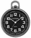 Gwc15022bbk Gotham Mens Gun Metal Ultra Thin Railroad Open Face Quartz Pocket Watch