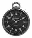 Gwc15027bbk Gotham Mens Gun Metal Ultra Thin Railroad Open Face Quartz Pocket Watch