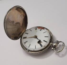 1730-1770 H&m 4828 H.m. Atkins Hunter Case Verge Fusee Pocket Watch Runs Strong Read