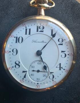 1336944 Hamilton 966 Railroad Grade 21 Jewels Pocket Watch Gold Filled Mechanical