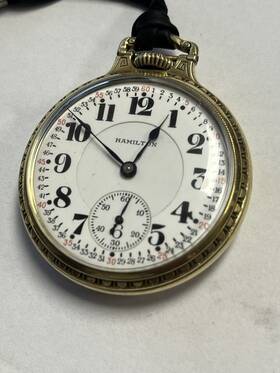 160-67hhh Hamilton Vintage 14k Yellow Gold Filled 21 Jewels 992 Pocket Watch Wadsworth