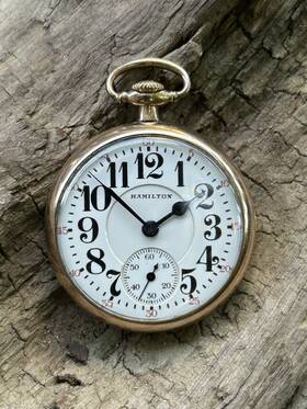 1733417 Hamilton 1923 992 Pocket Watch 21 Jewels Double Roller 16s Running Strong