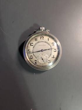 1734328 Hamilton Mechanical Pocket Watch 21j 1920s Gold Filled Doesnftt Work