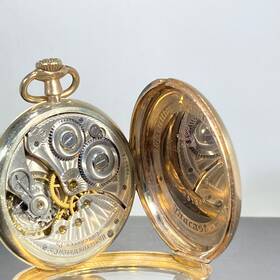 1819072 Hamilton 910 Pocket Watch 17 Jewel 12 Size Gold Filled Swing Out Case 1917