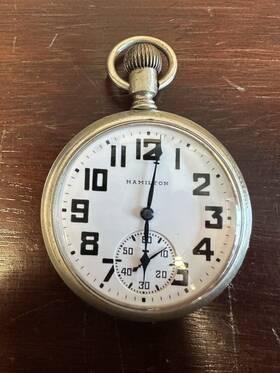 2379362 Hamilton 1925 974 - 16s 17j See Thru Back- Pocket Watch Runs Well