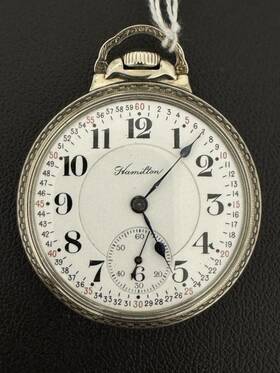 283819 Hamilton Railroad Grade 21 Jewel Mechanical Pocket Watch 14kt Gold Filled Case