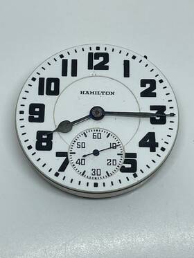 992e Hamilton 3557 Pocket Watch Movement 21 Jewels 5 Positions 16s 1939 Does Not Run