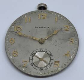 H2192 Hamilton 4333 Pocket Watch Movement 21 Jewels Grade 400 5 Positions Runs