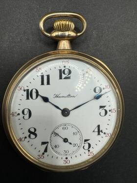4375733 Hamilton 1916 Grade 974 17 Jewels Gold Filled Wadsworth Case Pocket Watch