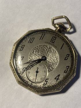 469324 Hamilton Antique 921 17 Jewel Railroad Pocketwatch Itworks
