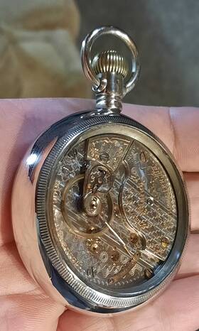 509028 Hamilton Scarce 940 Special 18s Pocket Watch With Two-tone Damaskeen -serviced