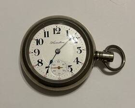 519670 Hamilton Pocket Watch Vintage Mechanical Hands Included Needs Repair Stem 17j