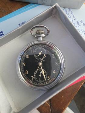 5740-1 Hamilton Ah Hand Etched Move Model 23 Early Us Airforce Military Navyrare
