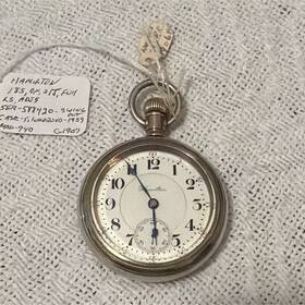 5878420 Hamilton 940 18s 21j Open Face Pocket Watch White Dial Small Seconds S/n