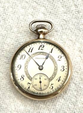 6476535 Hamilton Antique 10k Gold Filled 1929 Pocket Watch Wadsworth 17 Jewels