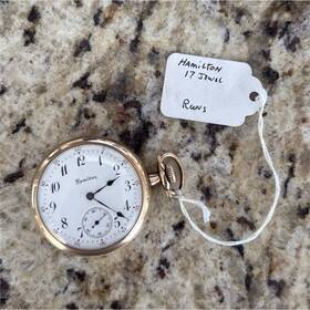 778868 Hamilton 17 Jewels Gold Filled Full Hunter Pocket Watch Mechanical