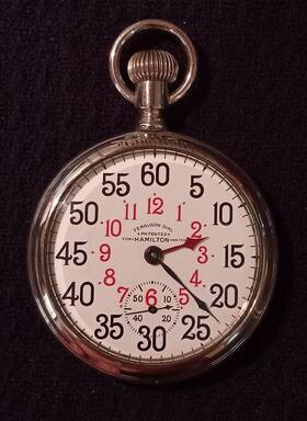 781907 Hamilton 992 With Ferguson Dial And Red Hour Hand In A Skeleton/salesman Case
