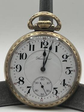 785916 Hamilton 950 23 Jewel Railroad Pocket Watch 10k Rolled Gold Plate Runs