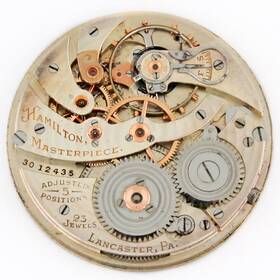 922mp Hamilton Masterpiece 23j 12 Size Pocket Watch Movement Top Grade 39.5mm Of