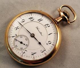 992p Hamilton Scarce Pendant Set Pocket Watch 25 Year Gold Filled Running