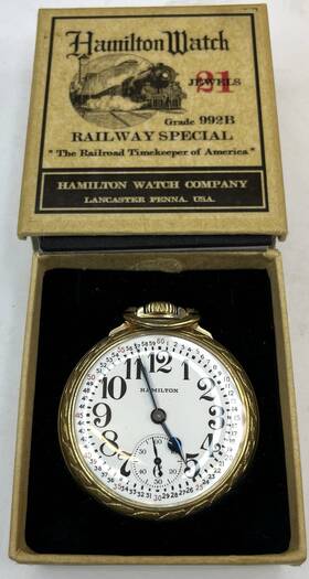 C10554 Hamilton 1944 Railway Special Pocket Watch 21 Jewel Grade 992b 10k Gf