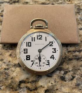 Cal.992b Hamilton C153462 Vintage Railroad Pocket Watch - 21 Jewels 10k Gf Size 16